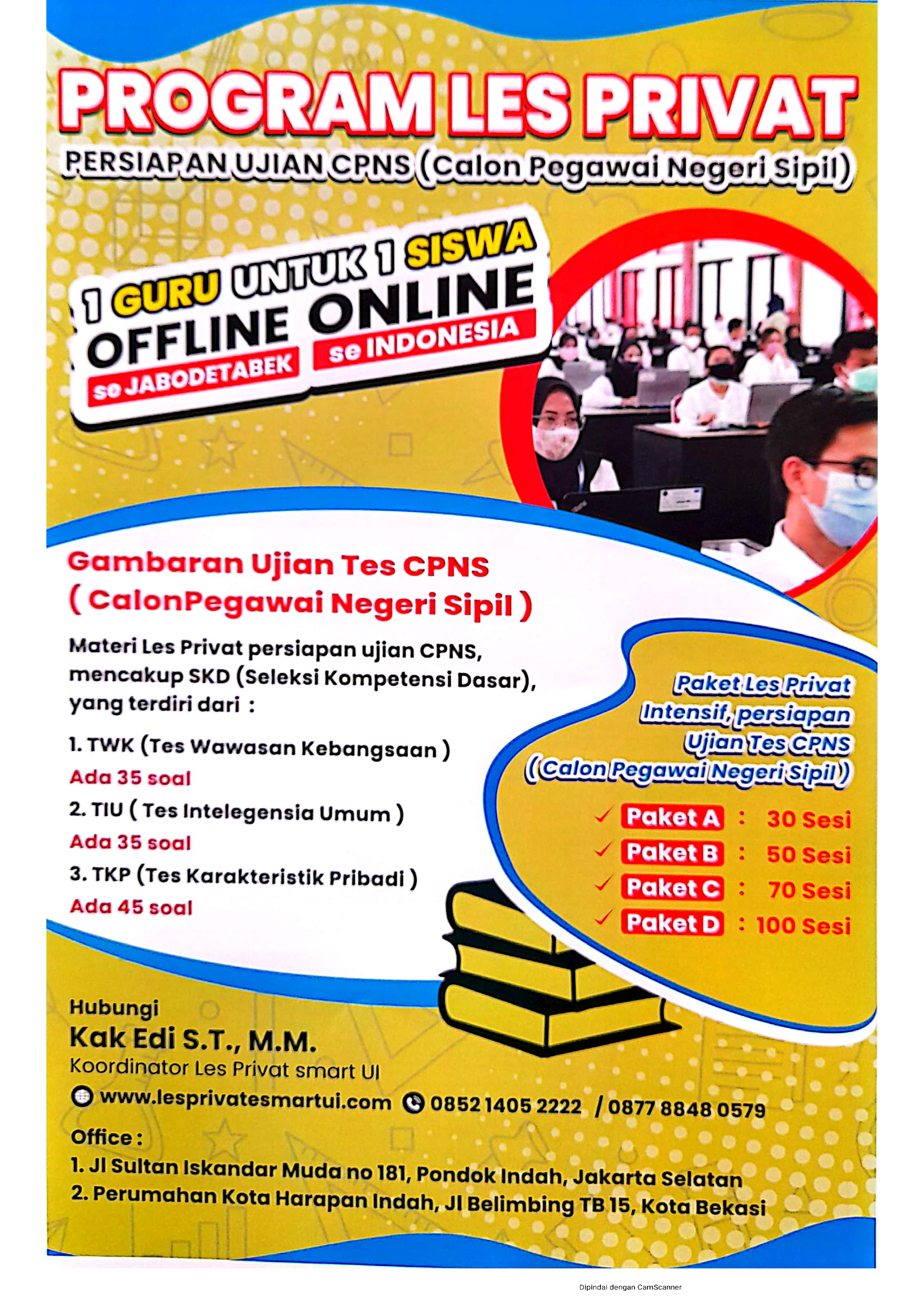Program Les Privat Online dan Les Privat Offline Sekolah SD SMP SMA Nasional dan Internasional Ke rumah Terbaik Terdekat di Jakarta